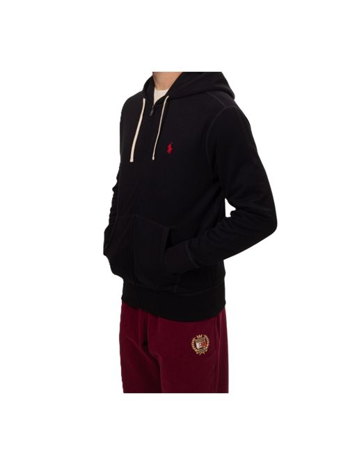 Felpa con zip Polo Ralph Lauren nero Polo Ralph Lauren | 710813297001POLO BLACK